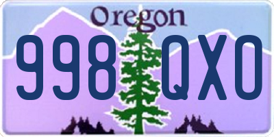 OR license plate 998QXO