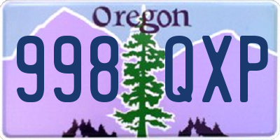 OR license plate 998QXP