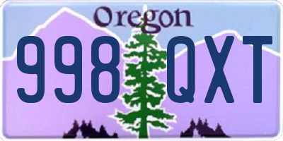OR license plate 998QXT