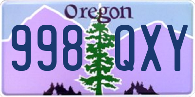 OR license plate 998QXY