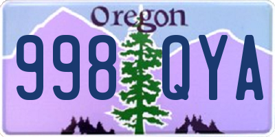 OR license plate 998QYA