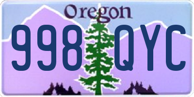 OR license plate 998QYC