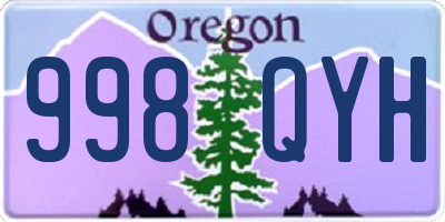 OR license plate 998QYH