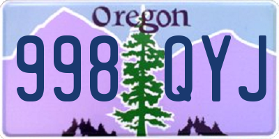OR license plate 998QYJ