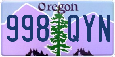 OR license plate 998QYN