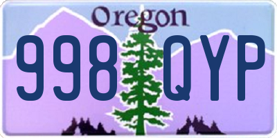 OR license plate 998QYP