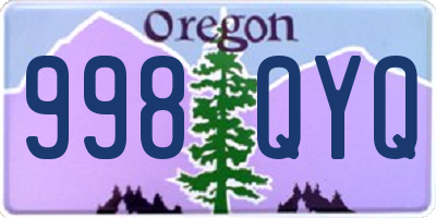 OR license plate 998QYQ