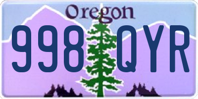 OR license plate 998QYR
