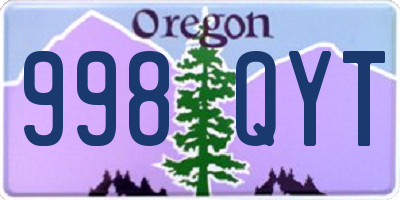 OR license plate 998QYT
