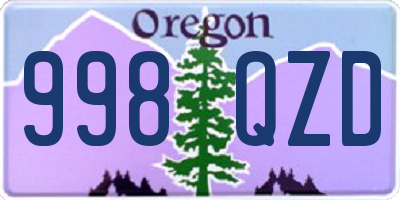 OR license plate 998QZD