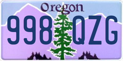 OR license plate 998QZG
