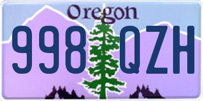 OR license plate 998QZH