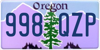 OR license plate 998QZP
