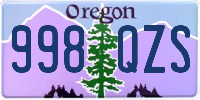 OR license plate 998QZS