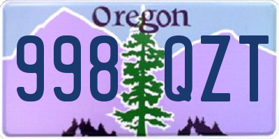 OR license plate 998QZT