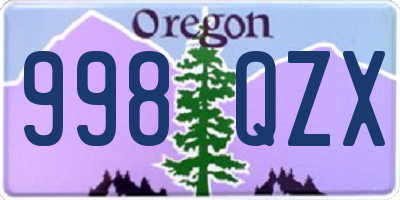 OR license plate 998QZX
