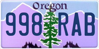 OR license plate 998RAB
