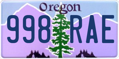 OR license plate 998RAE