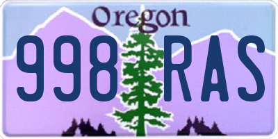 OR license plate 998RAS