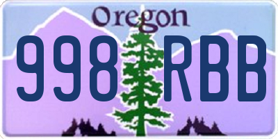 OR license plate 998RBB