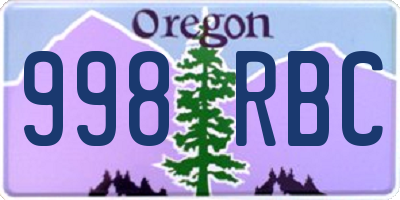 OR license plate 998RBC