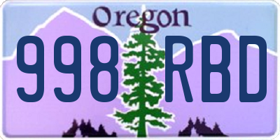 OR license plate 998RBD