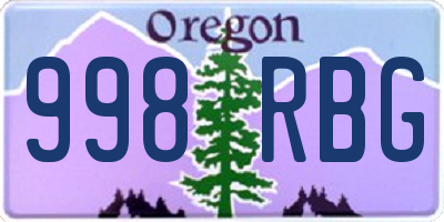 OR license plate 998RBG