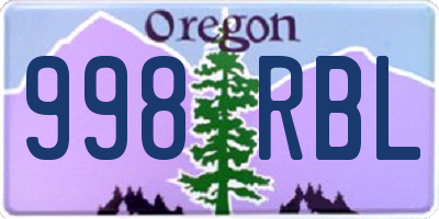 OR license plate 998RBL
