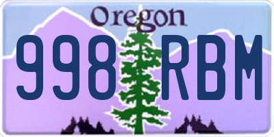 OR license plate 998RBM