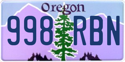OR license plate 998RBN