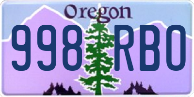 OR license plate 998RBO