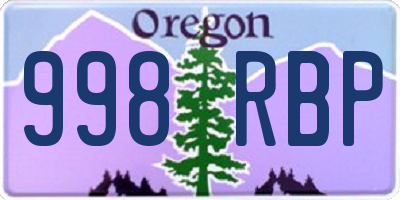 OR license plate 998RBP