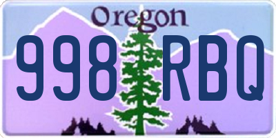 OR license plate 998RBQ