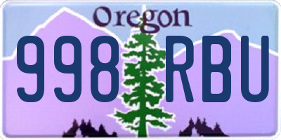OR license plate 998RBU