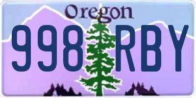 OR license plate 998RBY