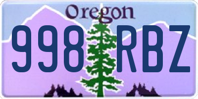 OR license plate 998RBZ