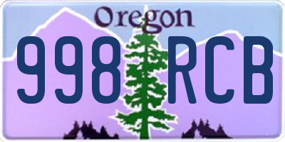 OR license plate 998RCB