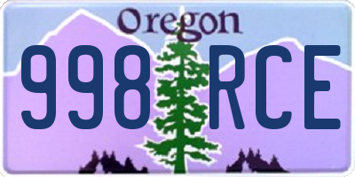OR license plate 998RCE
