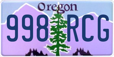 OR license plate 998RCG