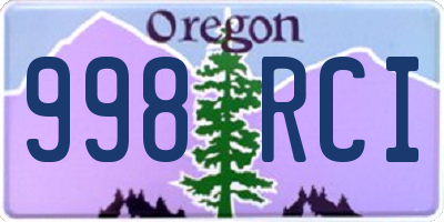 OR license plate 998RCI