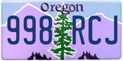 OR license plate 998RCJ