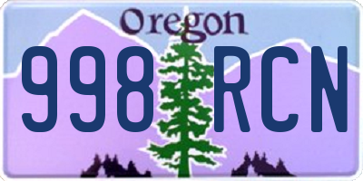 OR license plate 998RCN