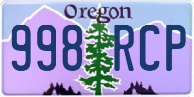 OR license plate 998RCP
