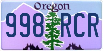 OR license plate 998RCR