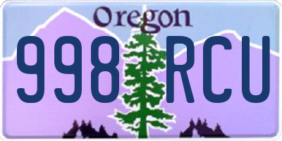 OR license plate 998RCU