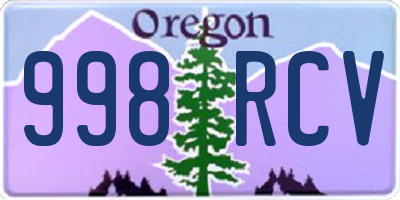 OR license plate 998RCV