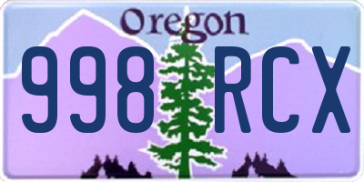 OR license plate 998RCX