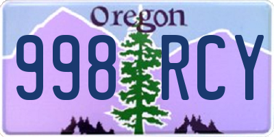 OR license plate 998RCY