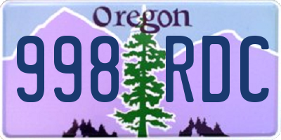 OR license plate 998RDC