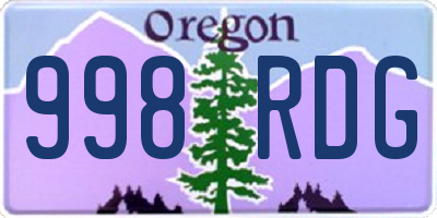 OR license plate 998RDG